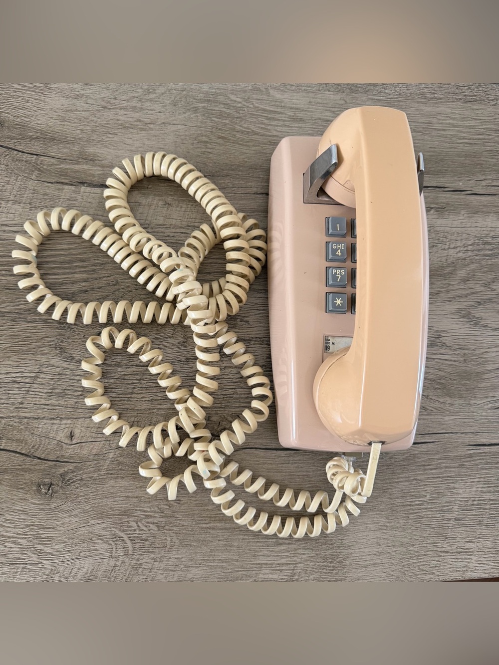 Western Electric Pink Beige Wall Phone 2554‎ BMP 1980’s Touch Tone Not Tested
